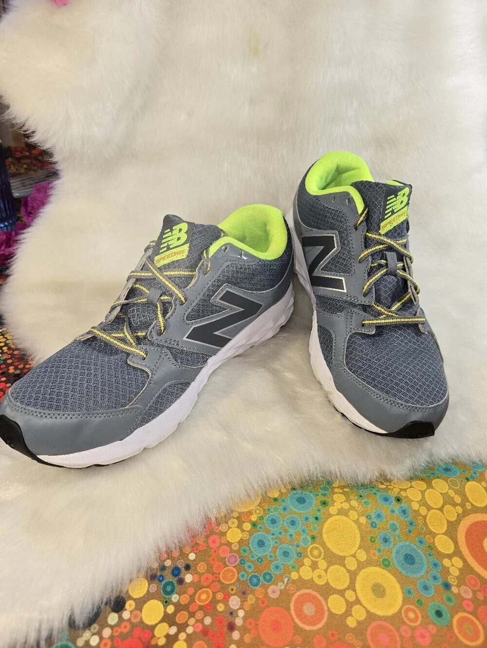 New Balance Speed Ride Men's Gray &  Neon Lime Accent Running Shoes